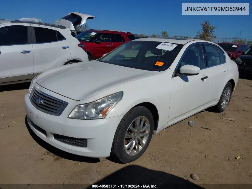 2009 Infiniti G37 VIN: JNKCV61F99M353944 Lot: 40503701