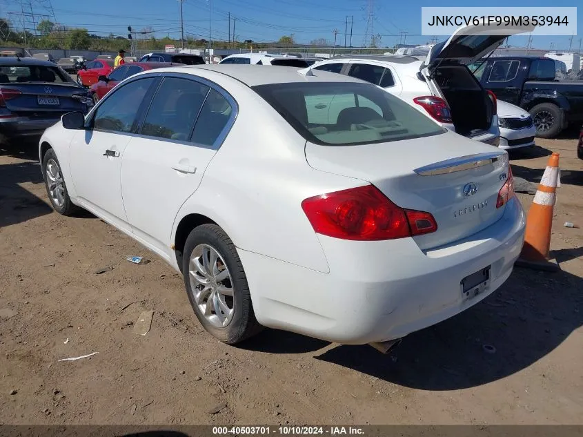 2009 Infiniti G37 VIN: JNKCV61F99M353944 Lot: 40503701