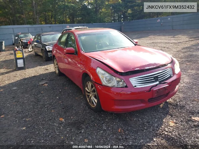 2009 Infiniti G37X VIN: JNKCV61FX9M352432 Lot: 40507465