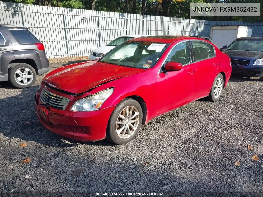 2009 Infiniti G37X VIN: JNKCV61FX9M352432 Lot: 40507465