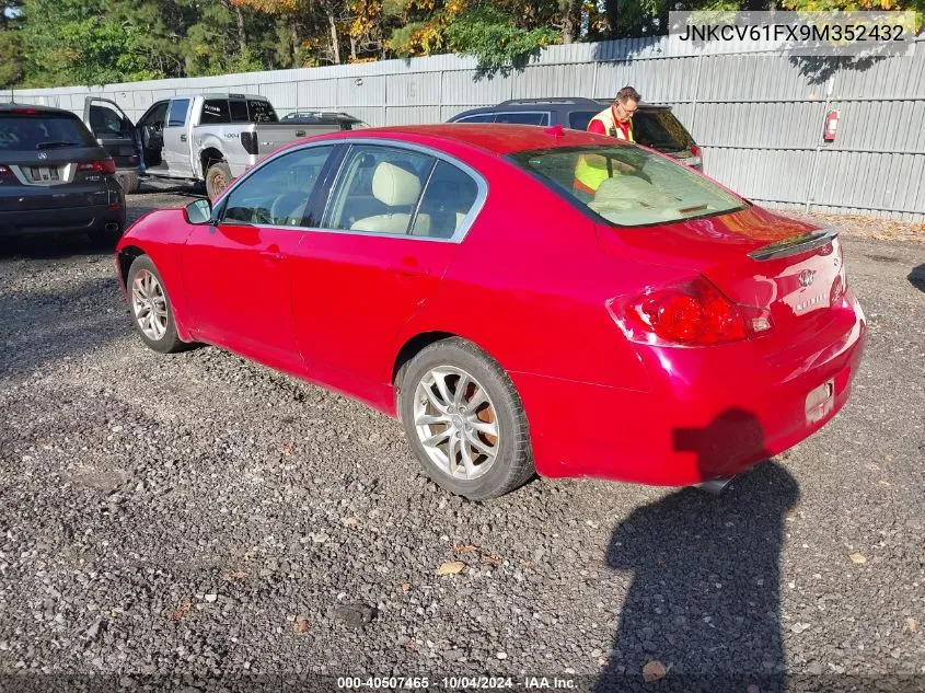 2009 Infiniti G37X VIN: JNKCV61FX9M352432 Lot: 40507465