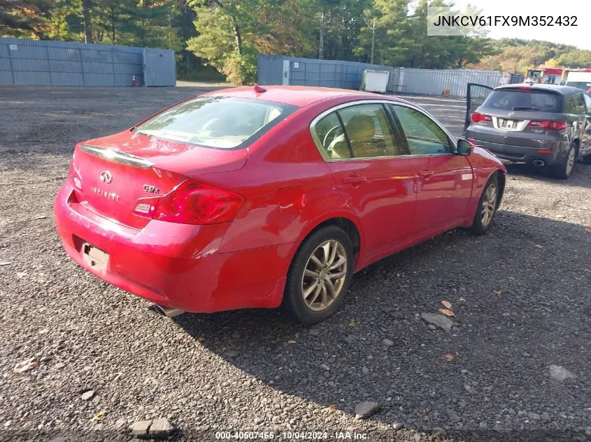 2009 Infiniti G37X VIN: JNKCV61FX9M352432 Lot: 40507465