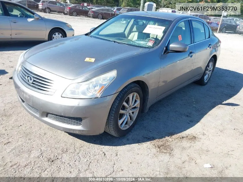 2009 Infiniti G37X VIN: JNKCV61F29M353770 Lot: 40510999