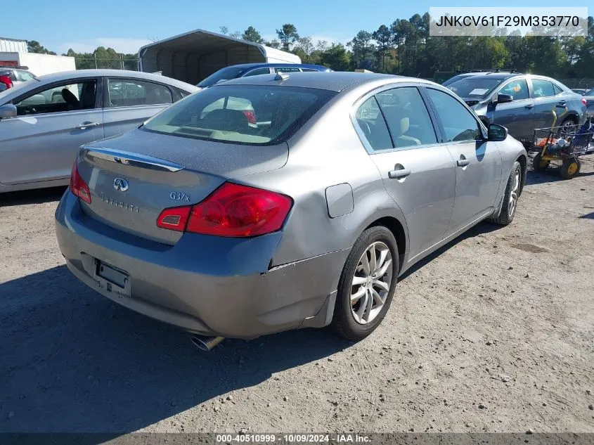 2009 Infiniti G37X VIN: JNKCV61F29M353770 Lot: 40510999