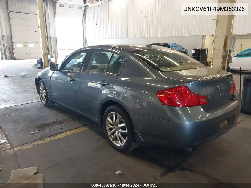 2009 Infiniti G37X VIN: JNKCV61F49M353396 Lot: 40597638