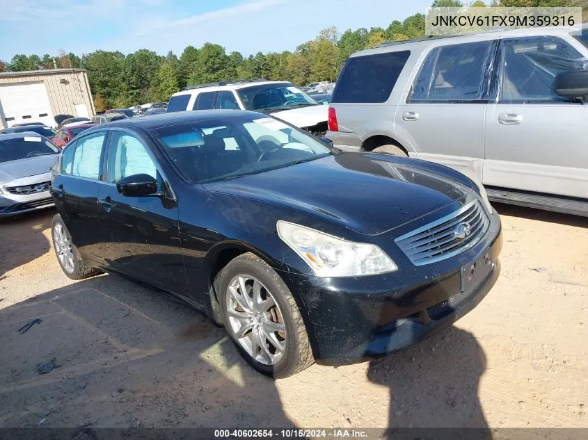 2009 Infiniti G37X VIN: JNKCV61FX9M359316 Lot: 40602654