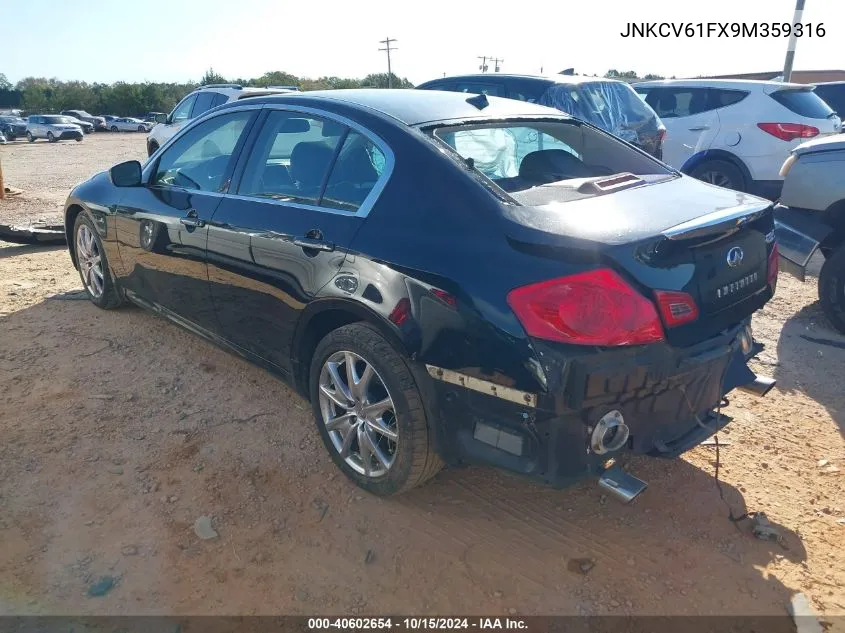 2009 Infiniti G37X VIN: JNKCV61FX9M359316 Lot: 40602654