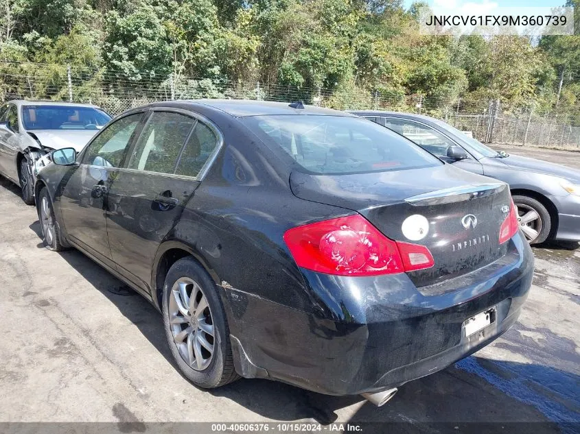 2009 Infiniti G37X VIN: JNKCV61FX9M360739 Lot: 40606376