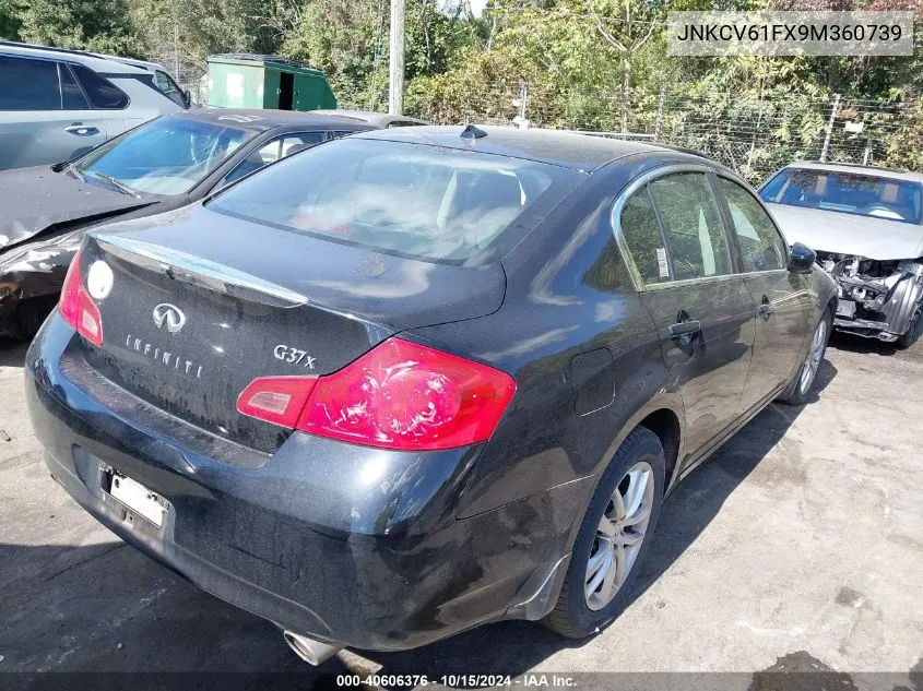 2009 Infiniti G37X VIN: JNKCV61FX9M360739 Lot: 40606376