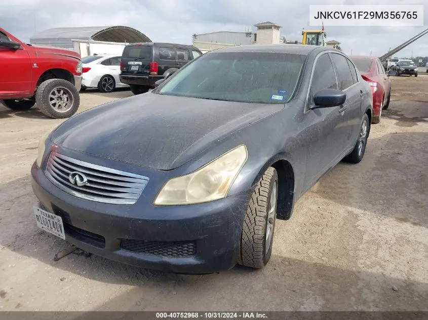 2009 Infiniti G37X VIN: JNKCV61F29M356765 Lot: 40752968