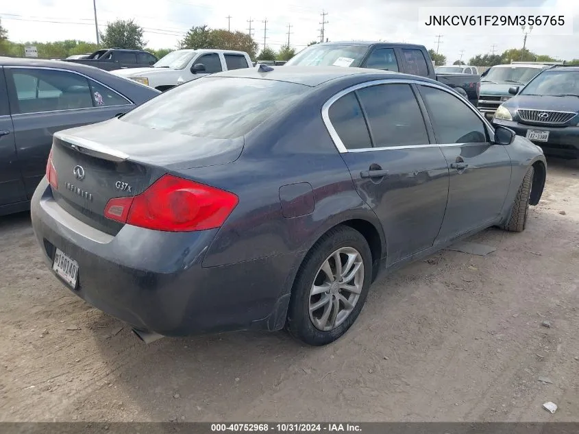 2009 Infiniti G37X VIN: JNKCV61F29M356765 Lot: 40752968