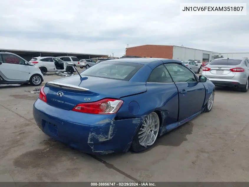 2010 Infiniti G37 VIN: JN1CV6FEXAM351807 Lot: 38856747