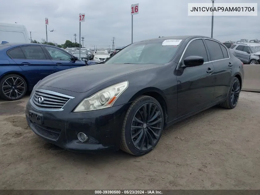 2010 Infiniti G37 Journey VIN: JN1CV6AP9AM401704 Lot: 39390580