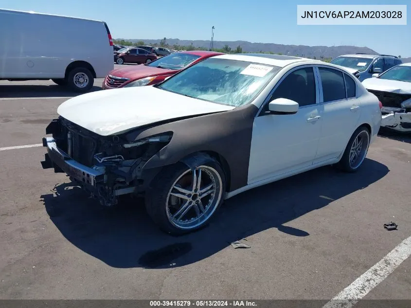 2010 Infiniti G37 Journey VIN: JN1CV6AP2AM203028 Lot: 39415279