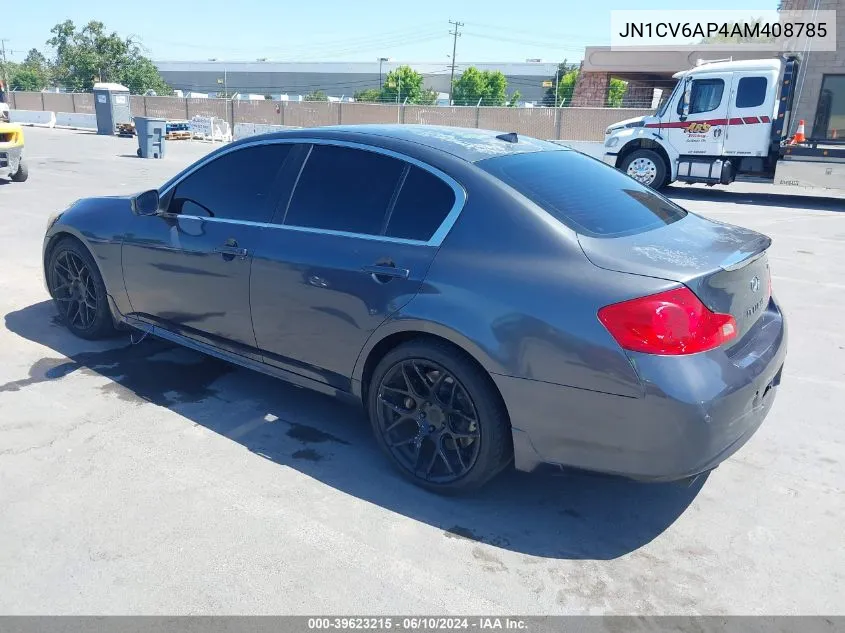 2010 Infiniti G37 Journey VIN: JN1CV6AP4AM408785 Lot: 39623215