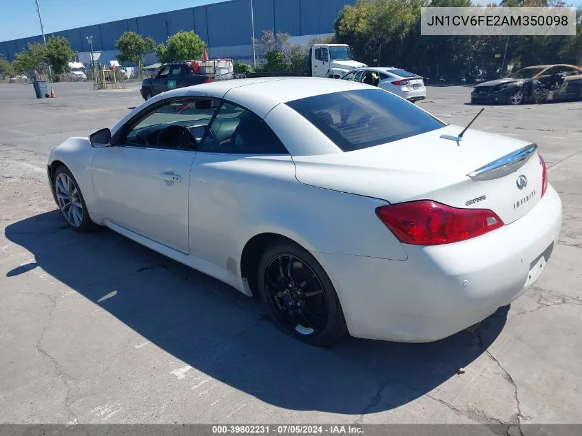 2010 Infiniti G37 VIN: JN1CV6FE2AM350098 Lot: 39802231