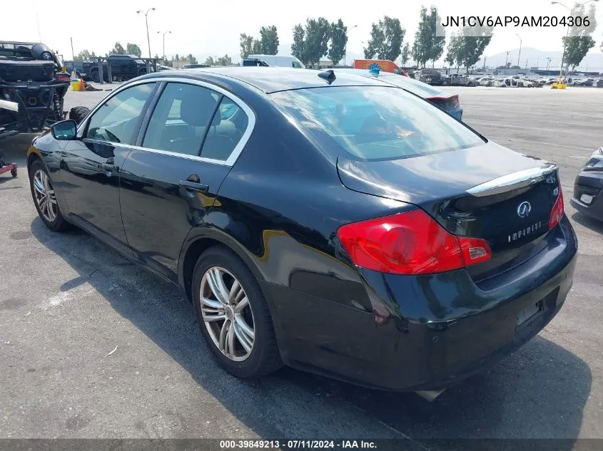 2010 Infiniti G37 Journey VIN: JN1CV6AP9AM204306 Lot: 39849213