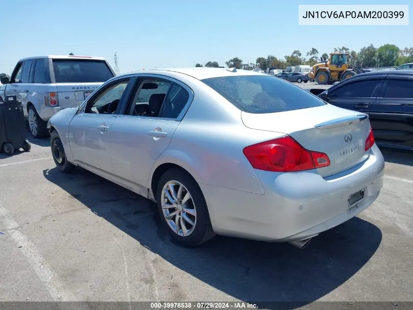 2010 Infiniti G37 Journey VIN: JN1CV6AP0AM200399 Lot: 39978538