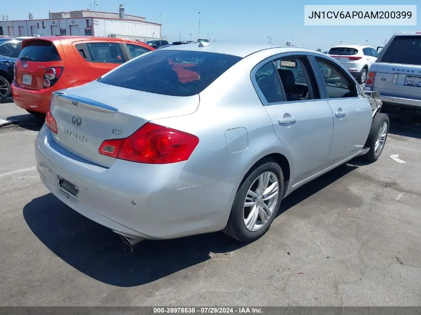 2010 Infiniti G37 Journey VIN: JN1CV6AP0AM200399 Lot: 39978538