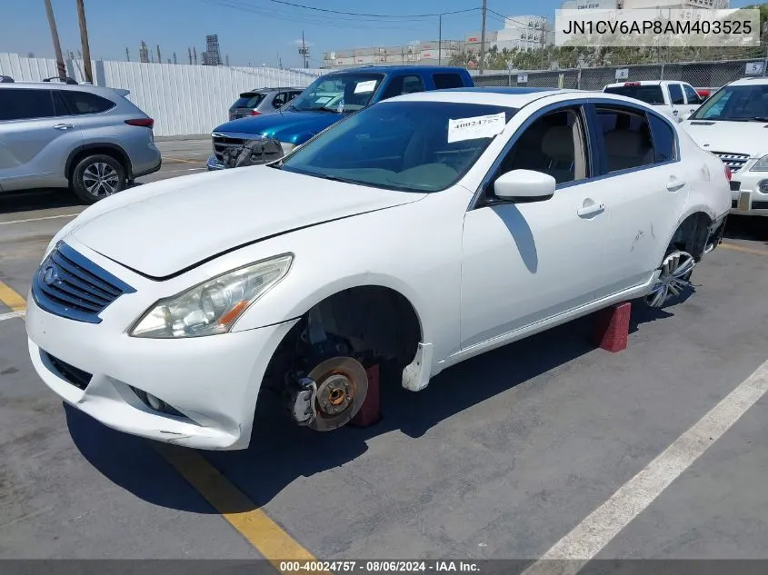 2010 Infiniti G37 Sport VIN: JN1CV6AP8AM403525 Lot: 40672238