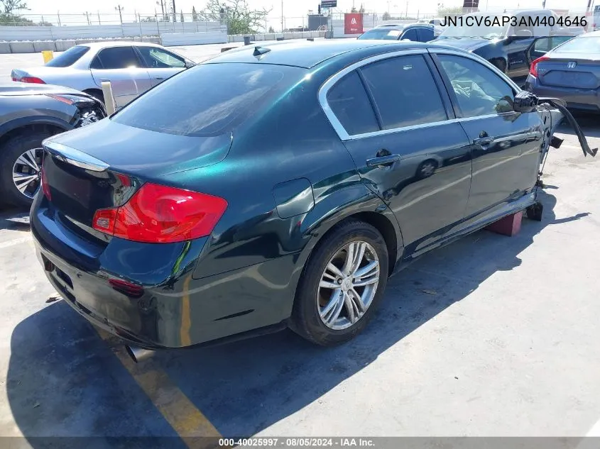 2010 Infiniti G37 Journey VIN: JN1CV6AP3AM404646 Lot: 40025997