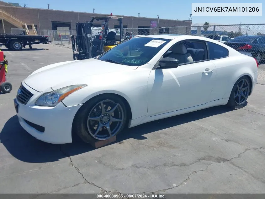 2010 Infiniti G37 Journey VIN: JN1CV6EK7AM101206 Lot: 40038965