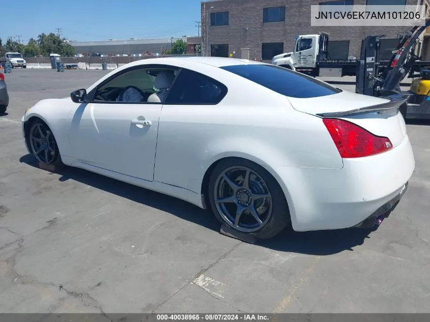 2010 Infiniti G37 Journey VIN: JN1CV6EK7AM101206 Lot: 40038965