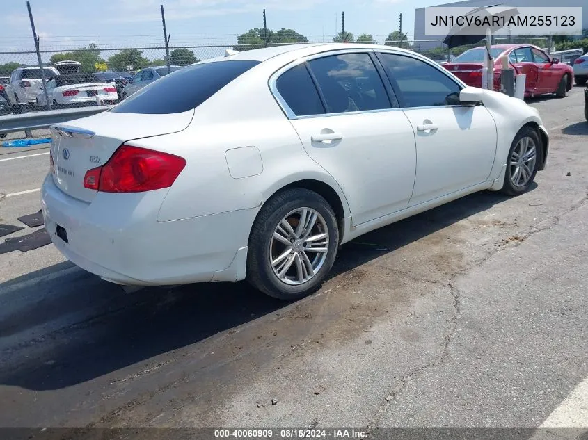 2010 Infiniti G37X VIN: JN1CV6AR1AM255123 Lot: 40060909