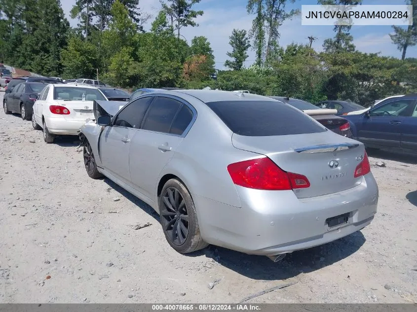 2010 Infiniti G37 Journey VIN: JN1CV6AP8AM400284 Lot: 40078665