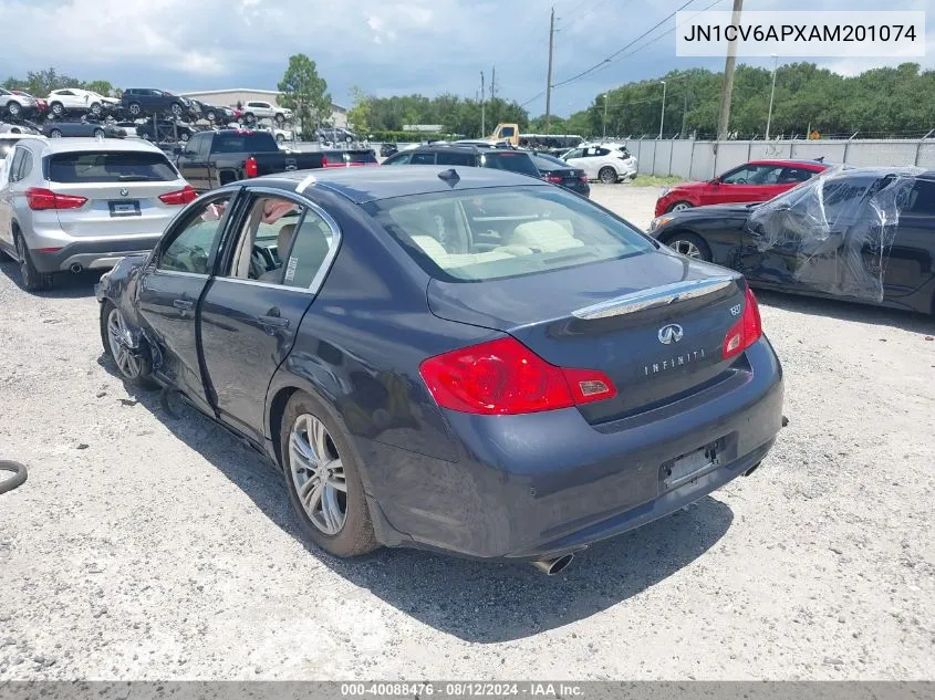 2010 Infiniti G37 Journey VIN: JN1CV6APXAM201074 Lot: 40088476