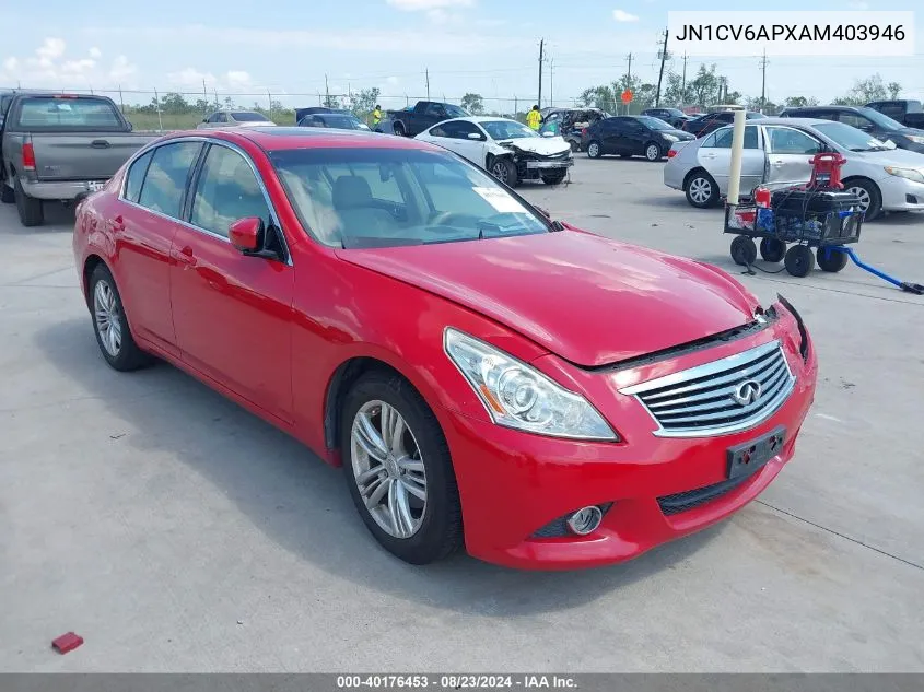 JN1CV6APXAM403946 2010 Infiniti G37 Journey