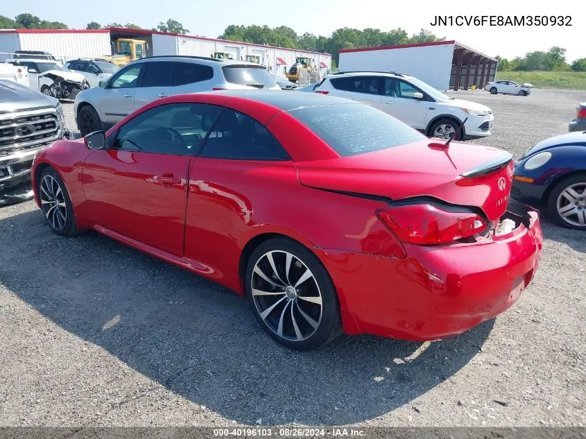 2010 Infiniti G37 VIN: JN1CV6FE8AM350932 Lot: 40196103