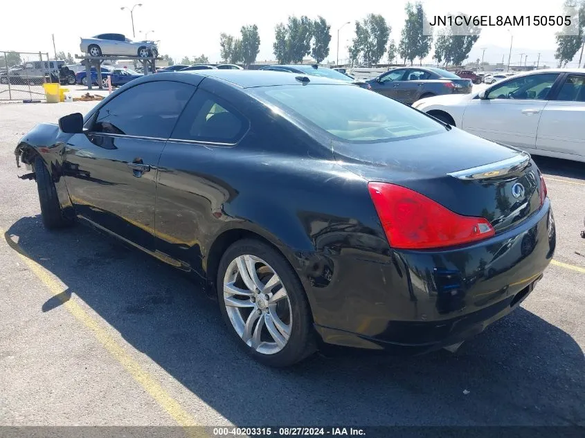 2010 Infiniti G37 X VIN: JN1CV6EL8AM150505 Lot: 40203315