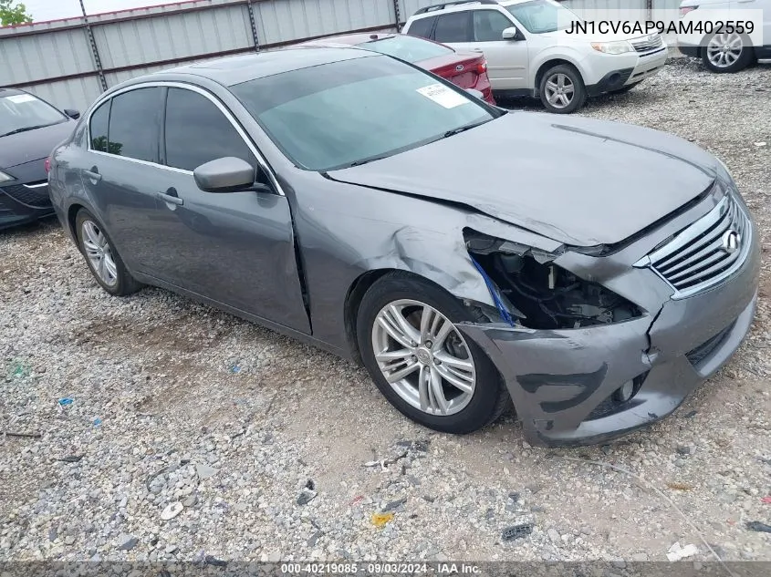 2010 Infiniti G37 Journey VIN: JN1CV6AP9AM402559 Lot: 40219085