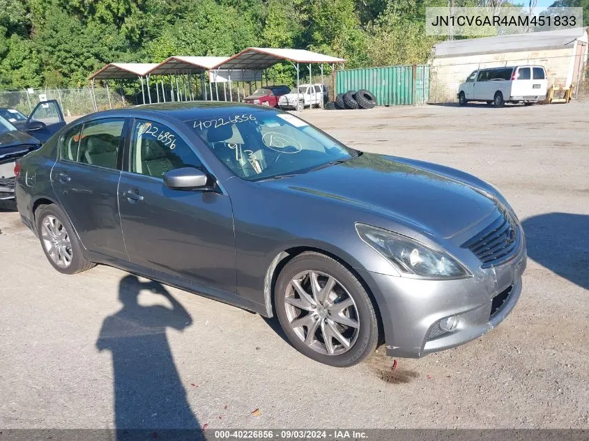 JN1CV6AR4AM451833 2010 Infiniti G37X