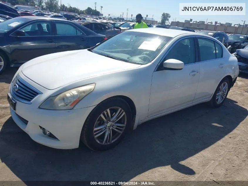 2010 Infiniti G37 Journey VIN: JN1CV6AP7AM406769 Lot: 40236521