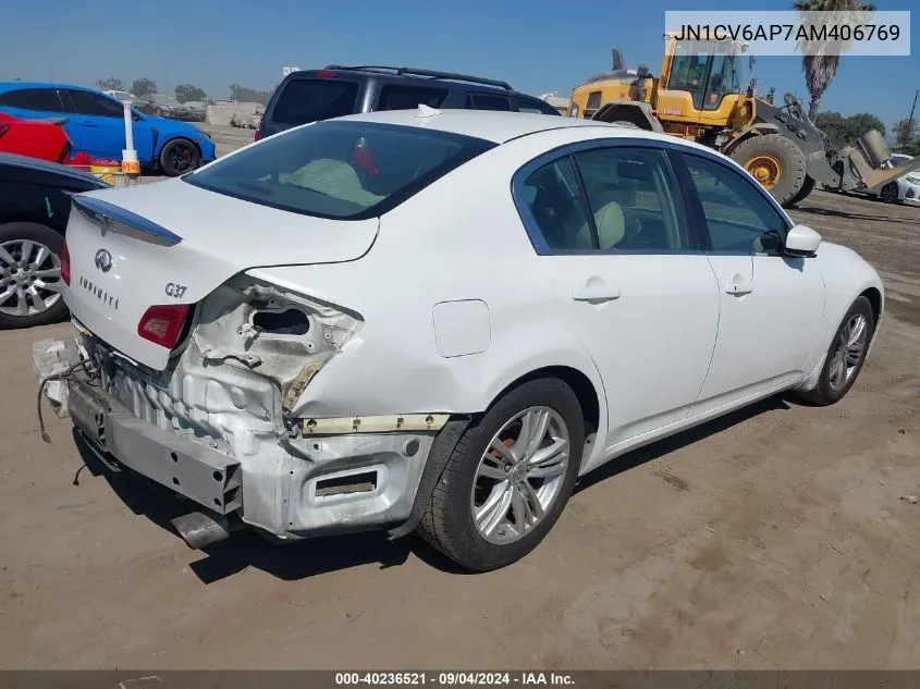 2010 Infiniti G37 Journey VIN: JN1CV6AP7AM406769 Lot: 40236521