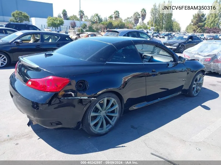 2010 Infiniti G37 VIN: JN1CV6FE8AM350316 Lot: 40242897