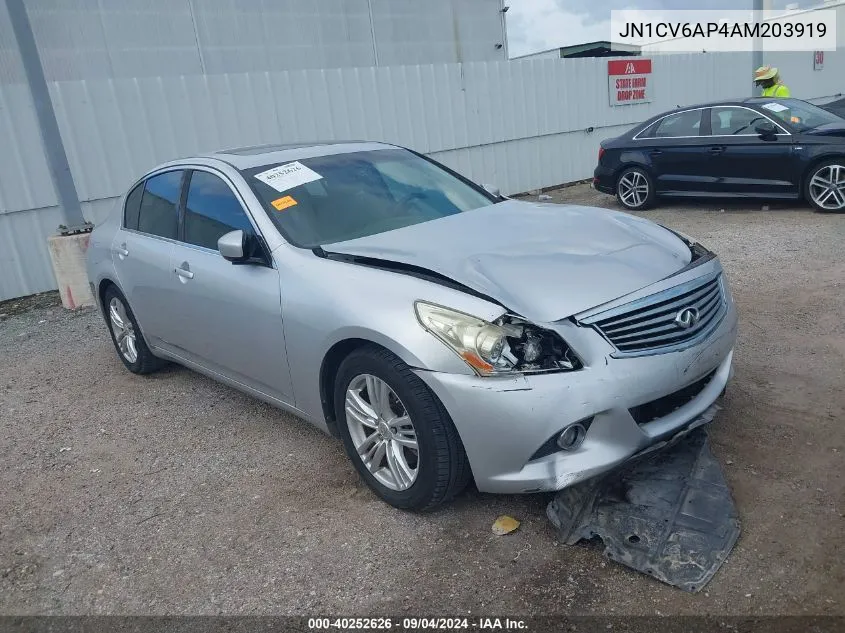 2010 Infiniti G37 Journey VIN: JN1CV6AP4AM203919 Lot: 40252626