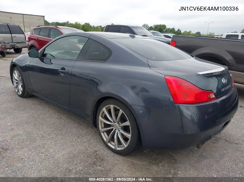 2010 Infiniti G37 Journey VIN: JN1CV6EK4AM100336 Lot: 40261362