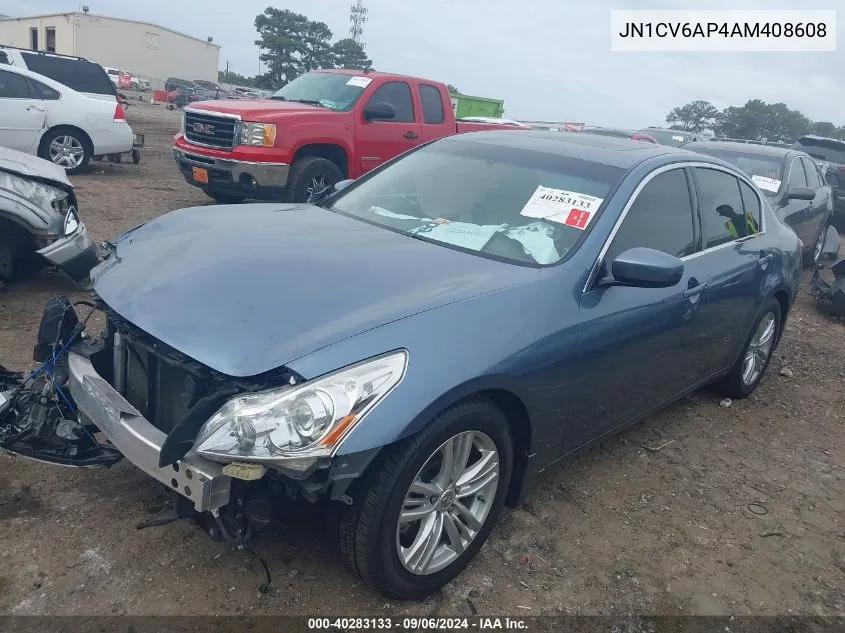 2010 Infiniti G37 Sport VIN: JN1CV6AP4AM408608 Lot: 40283133