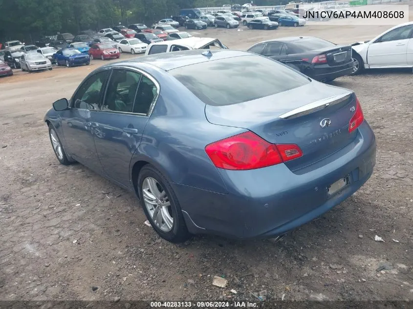 2010 Infiniti G37 Sport VIN: JN1CV6AP4AM408608 Lot: 40283133