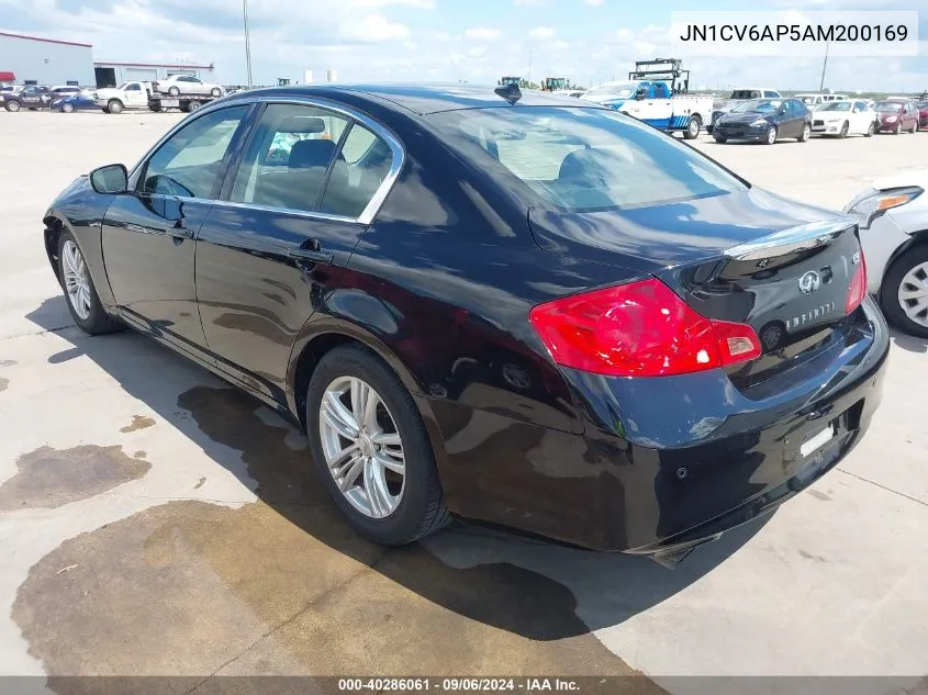 2010 Infiniti G37 Journey VIN: JN1CV6AP5AM200169 Lot: 40286061