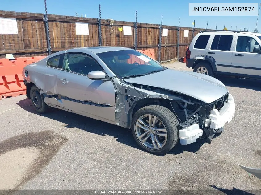 2010 Infiniti G37X VIN: JN1CV6EL5AM152874 Lot: 40294488