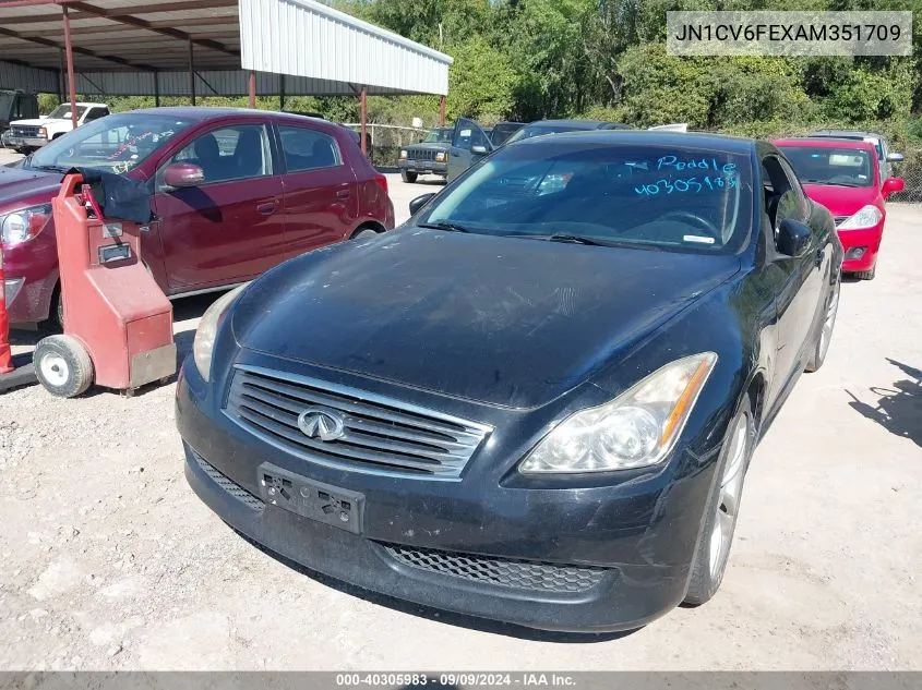 2010 Infiniti G37 VIN: JN1CV6FEXAM351709 Lot: 40305983