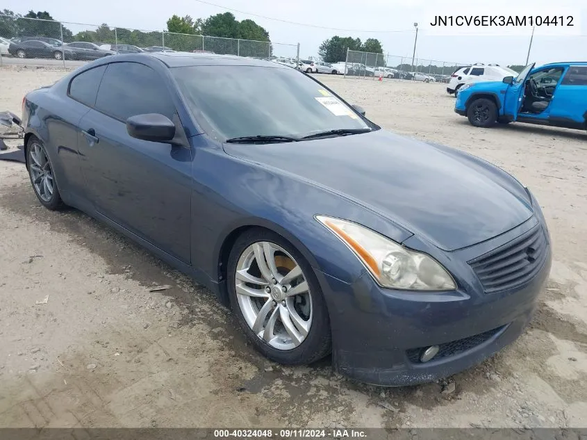 2010 Infiniti G37 Journey VIN: JN1CV6EK3AM104412 Lot: 40324048