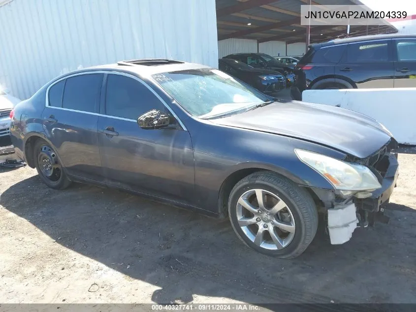 2010 Infiniti G37 Journey VIN: JN1CV6AP2AM204339 Lot: 40327741