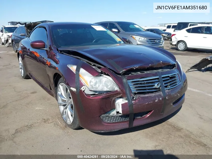 2010 Infiniti G37 VIN: JN1CV6FE1AM351680 Lot: 40424261