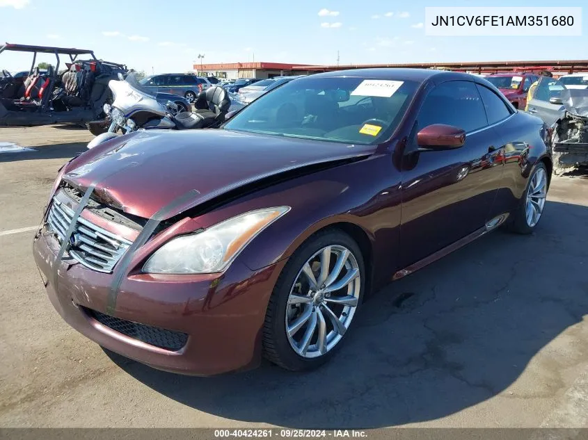 2010 Infiniti G37 VIN: JN1CV6FE1AM351680 Lot: 40424261