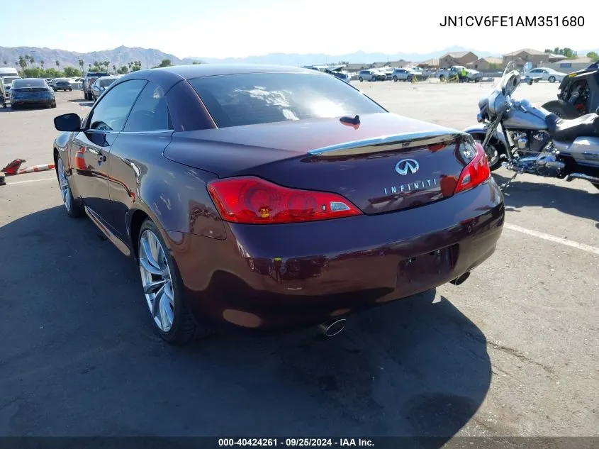 2010 Infiniti G37 VIN: JN1CV6FE1AM351680 Lot: 40424261